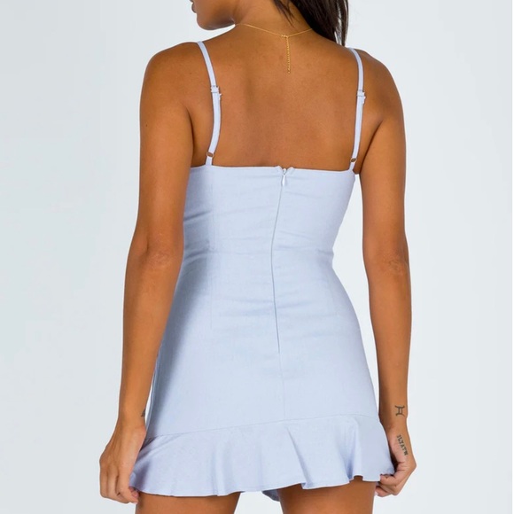 Princess Polly Cottage Hill Mini Dress Size 4 Baby Blue NWT - Picture 7 of 16